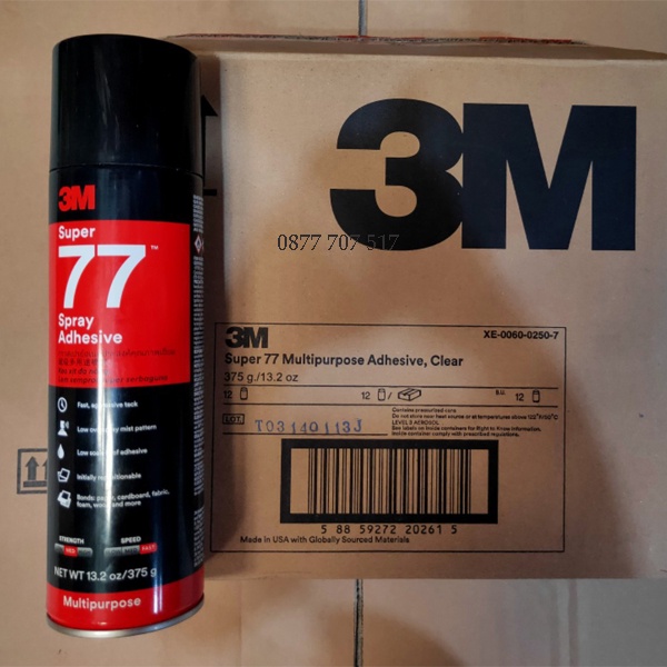 COMBO 5 CHAI KEO XỊT 3M SUPER 77 (375 gram)