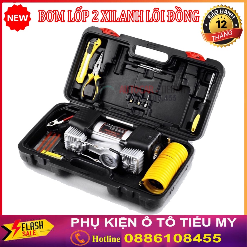 Bơm Lốp Ô Tô 2 Xi Lanh Công Suất Lớn 280W Bơm Siêu Nhanh – Máy Lõi Đồng, Máy Bơm Lốp Xe Ô Tô Đồng Hồ Cơ Đồng Hồ Điện Tử