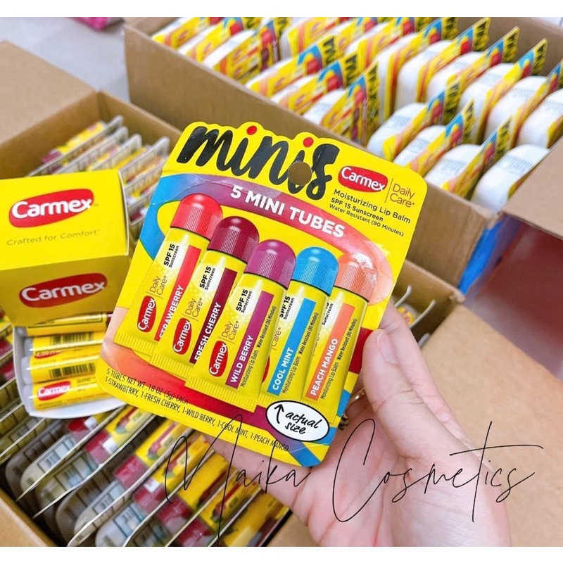 [ Đủ Mùi ] Bộ 5 Tuýp Son Dưỡng Môi Carmex Mini Daily Care 5g