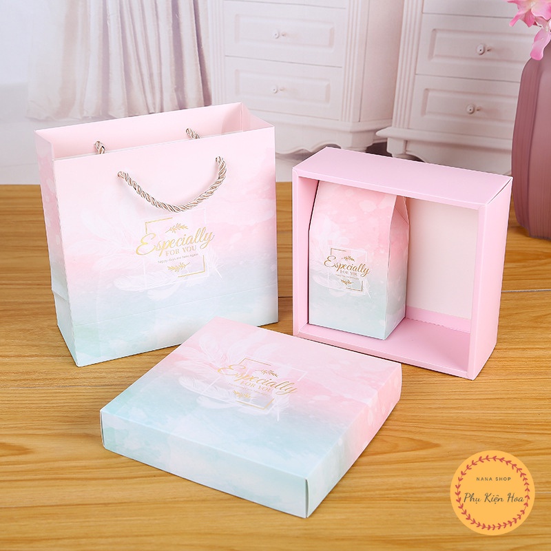 Combo Hộp & Túi Đựng Quà "BỘ LÔNG VŨ", Sang Trọng - Ý Nghĩa, Quà 14/2 - 8/3 - 20/10 - Kỷ niệm