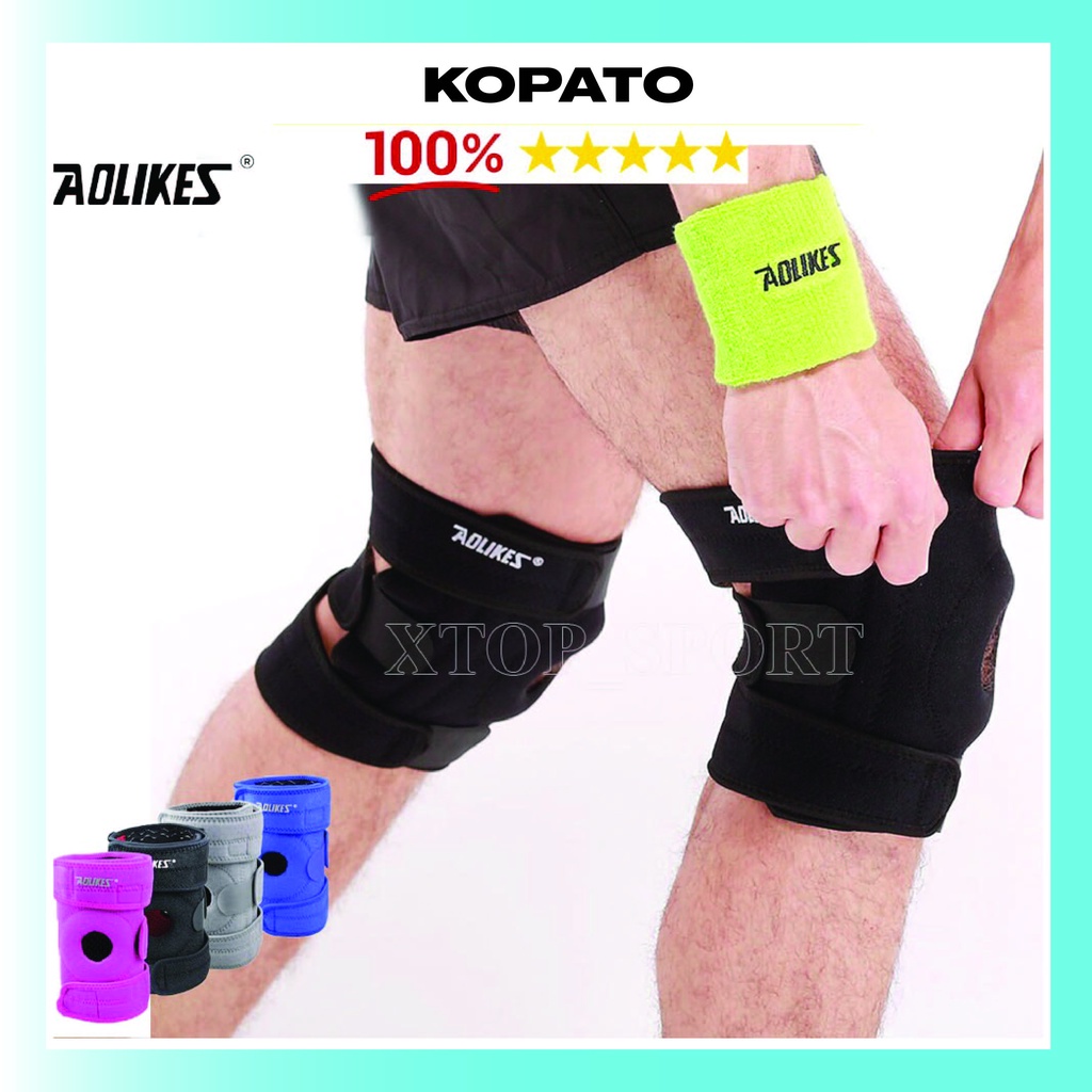 Băng đầu gối thể thao, Băng bảo vệ đầu gối hỗ trợ bó gối chân chơi thể thao Aolikes KOPATO B2001
