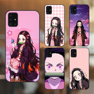Ốp lưng Samsung A51, A71 viền đen in hình Nezuko Kimetsu no Yaiba