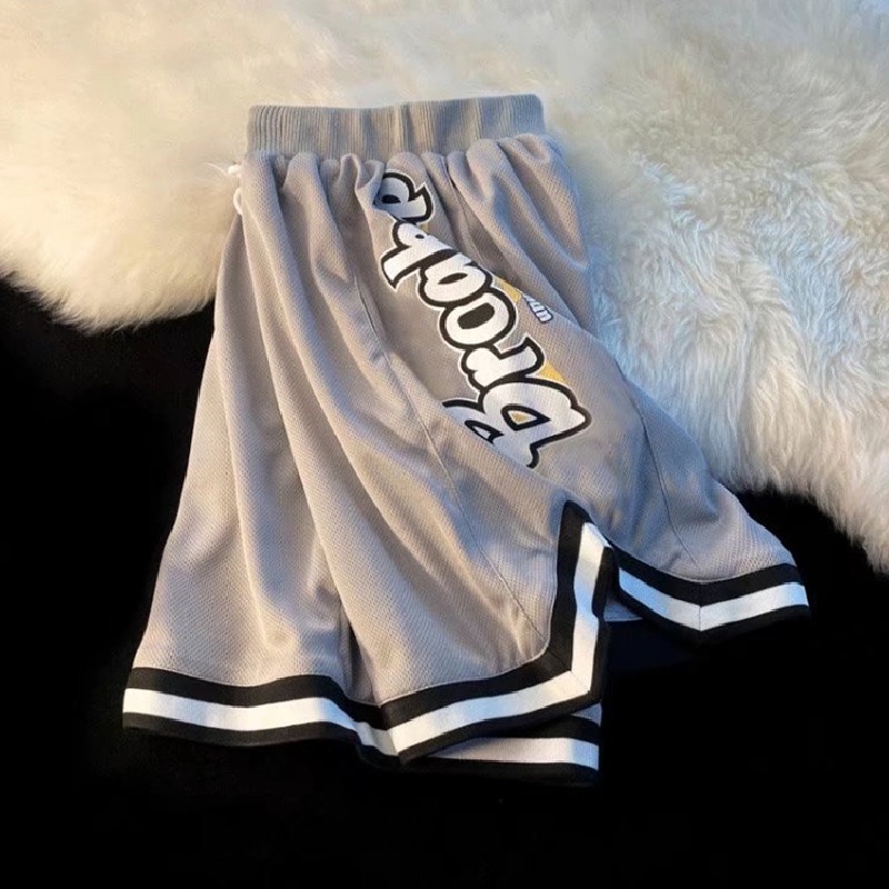 Quần ngắn ống rộng Lưng Thun In Chữ Phong Cách Hip Hop Đường Phố Cho Nam Cỡ M-3XL