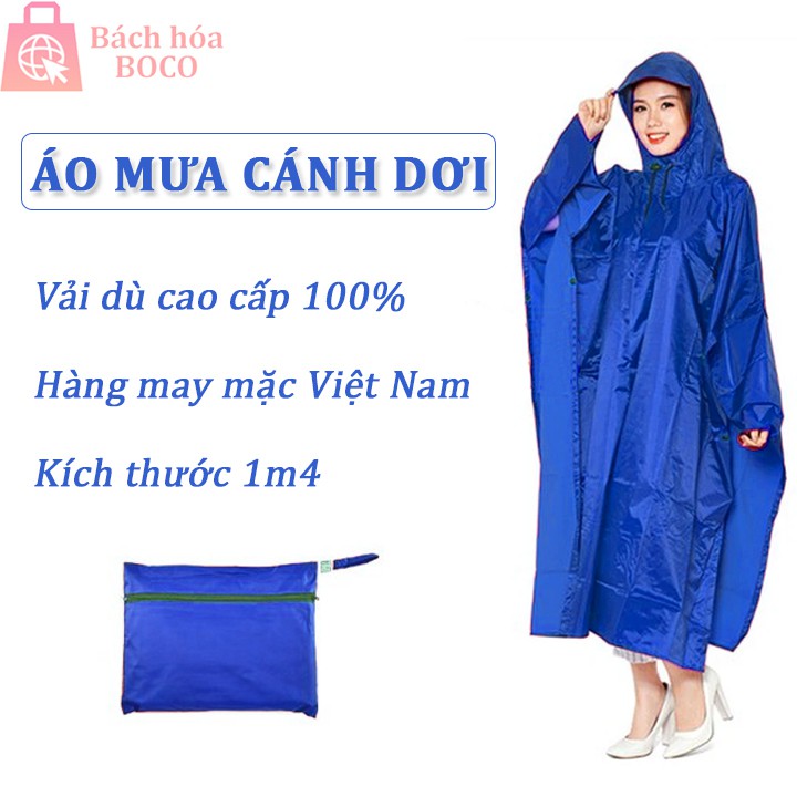 Áo mưa cánh dơi vải dù chống thấm, nhanh khô 1m4 hàng may Việt Nam cao cấp