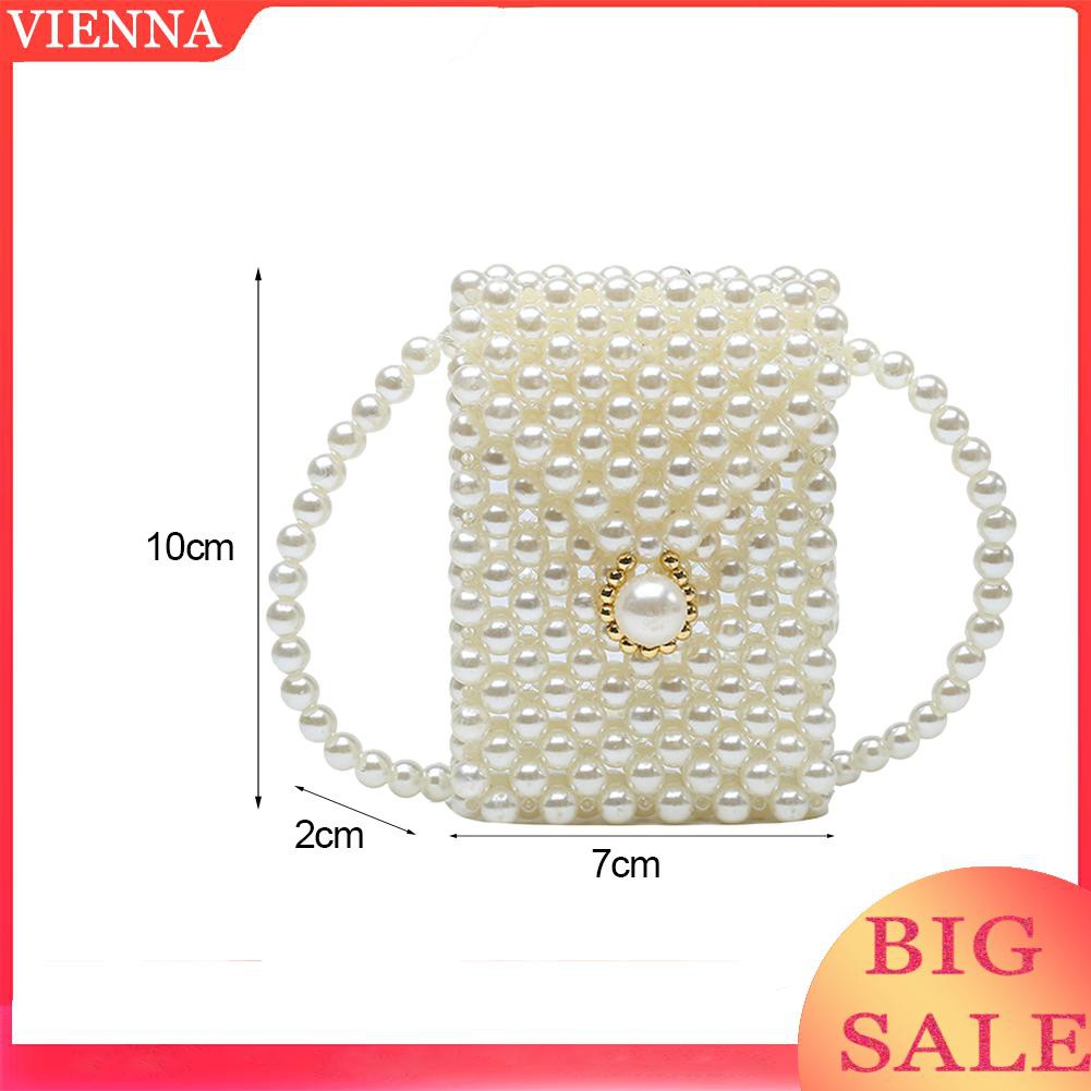 Fashion Women Pearl Mini Crossbody Bag Casual Ladies Lipstick Purse Handbag