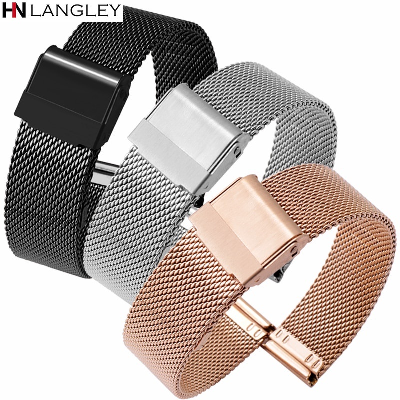 Dây Đồng Hồ Bằng Thép Không Gỉ 12-24mm 0.6 14/16/18/20/22/24mm