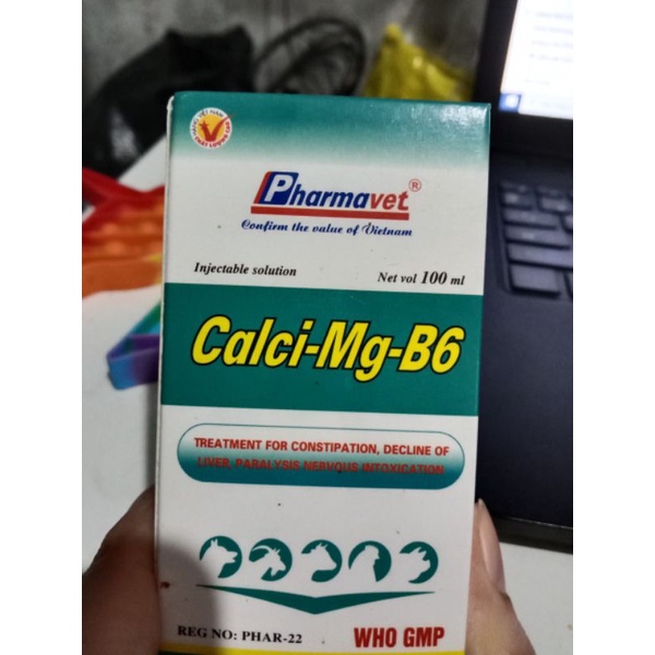 Ca mg b6 canxi bai liệt, táo bon, thú chửa, giun chân chó mèo gà chim lợn chướng bụng đây hơi, trâu bò dê, co giất