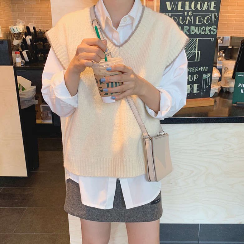 Áo sơ mi và áo khoác không tay thiết kế thoải mái thời trang xinh xắn | BigBuy360 - bigbuy360.vn