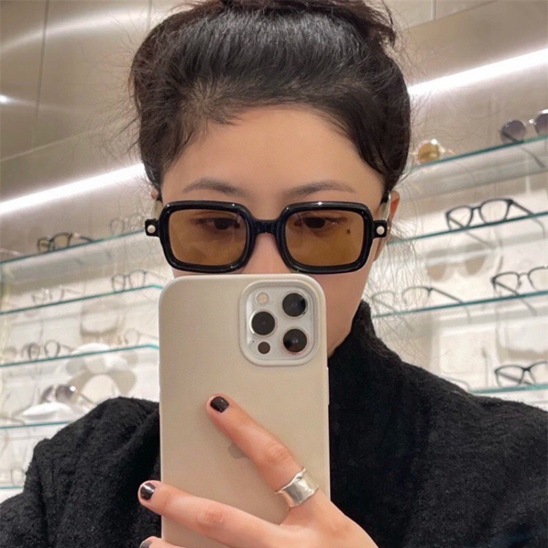 (YUZHU) Kính Mát Thời Trang Phương Tây Retro Chống Nắng Hình Vuông Màu Gradient Hiện Đại