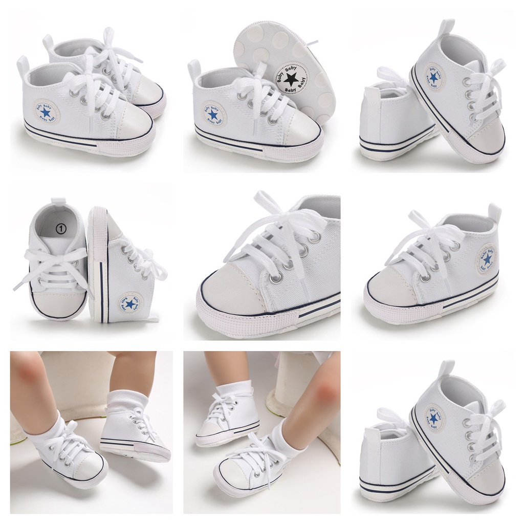 Giày sneaker VALEN SINA vải canvas đế mềm chống trượt thời trang cho bé sơ sinh 0-18 tháng tuổi