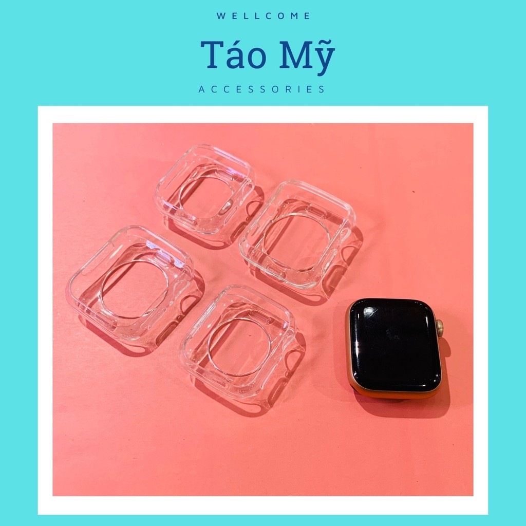 Ốp apple watch trong suốt chất liệu silicone mềm mại