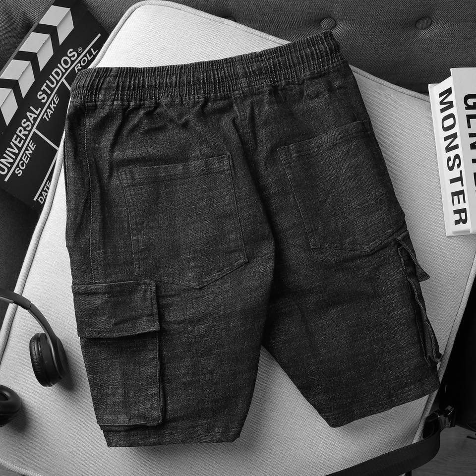 Quần short jean cargo nam Lexuza 233