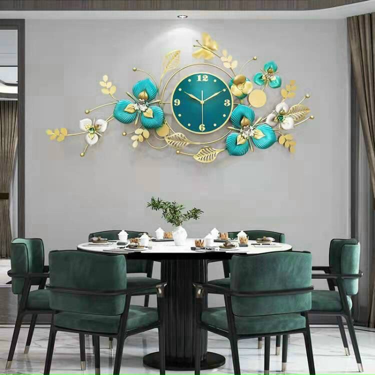 Đồng Hồ Treo Tường Trang Trí Hoa Xuân -Mã 2913-Kt 100x50cm-đồng hồ tranh, decor tường đẹp,giá rẻ-quà tặng ý ngĩa-bh 5n