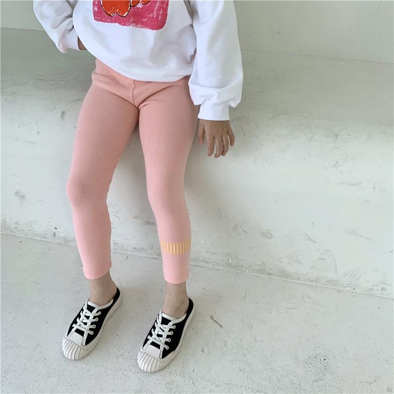 Quần Legging Cotton Màu Trơn Đơn Giản Cho Bé Gái