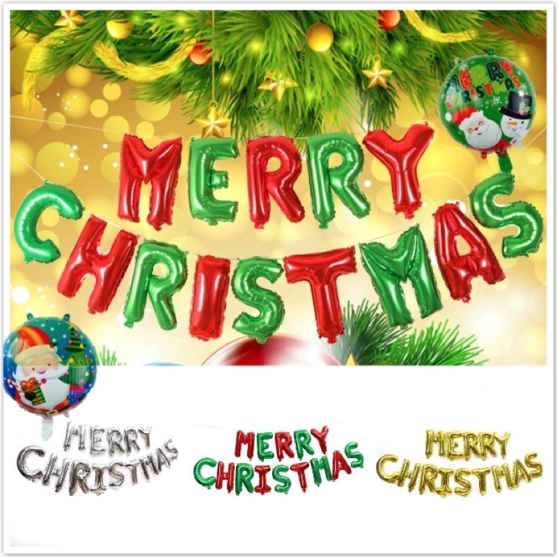 Set Bóng Chữ HAPPY NEW YEAR và MERRY CHRISTMAS Mừng Năm Mới Và Giáng Sinh - Kemshop K59