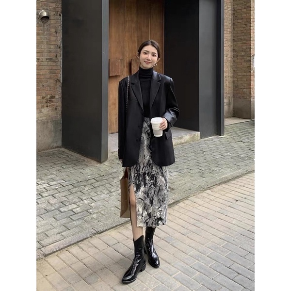 Áo blazer da cho nữ