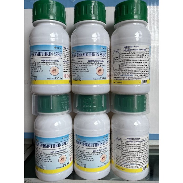 Thuốc muỗi Permethrin 55EC chai 250ml sản phẩm của Map Pacific Singapore