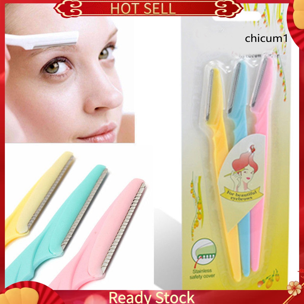 [Hàng mới về] Set 3 Dao Cạo Tỉa Lông Mày Tiện Dụng