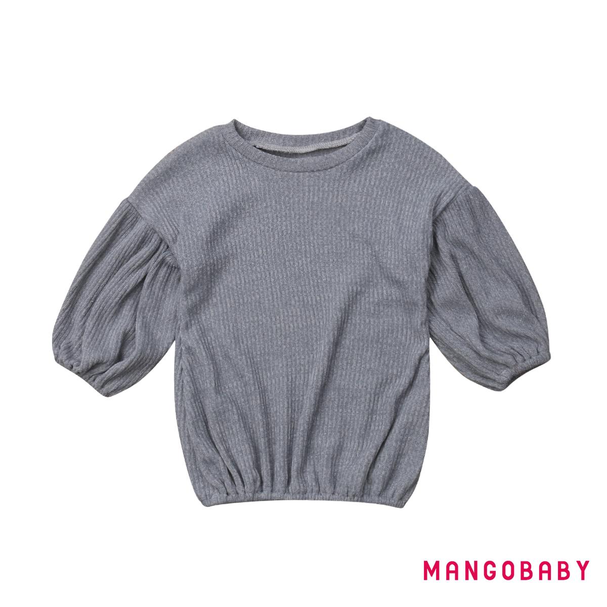 Áo Sweater Màu Trơn Tay Phồng Đáng Yêu Cho Bé Gái