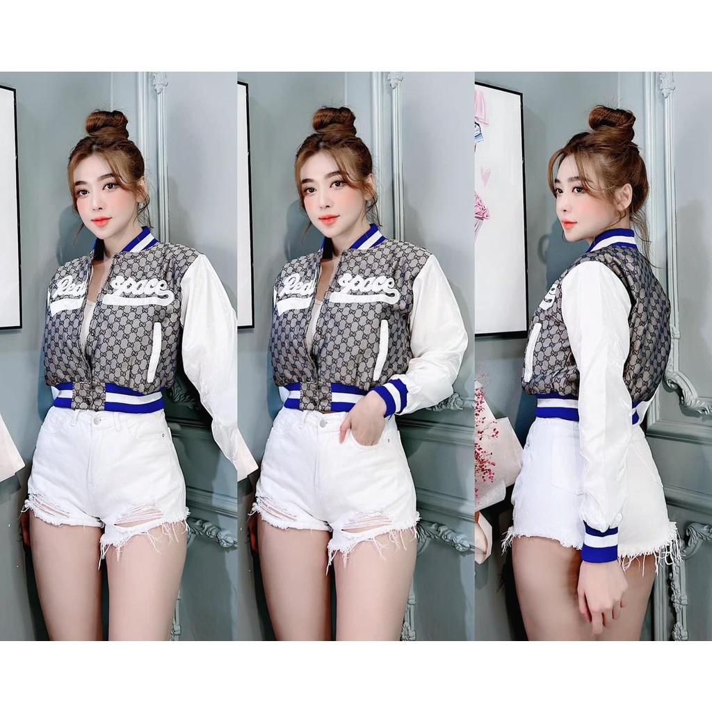 Áo Khoác Croptop Kiểu Nữ Chống Nắng Phối Tay Cực Đẹp Hàng Thêu Cao Cấp Xin Xò Chất Vải Mịn và Mát Mẫu Croptop