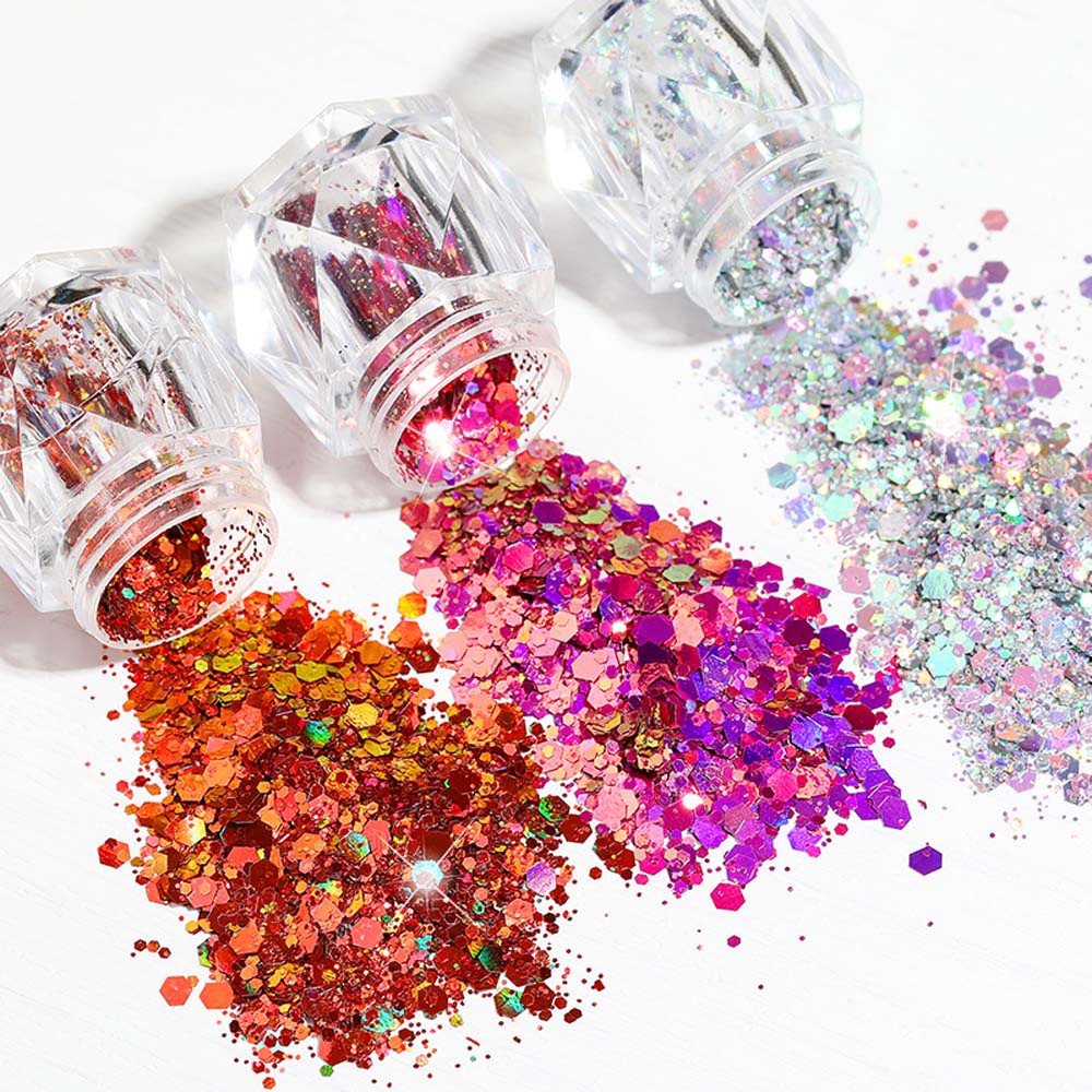 [Hàng mới về] Hộp kim tuyến lục giác trang trí móng nghệ thuật lấp lánh thời trang