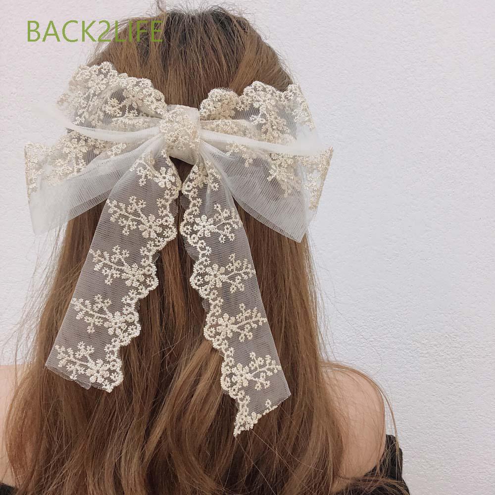 Kẹp Tóc Nơ Phối Ren Nhiều Màu Thời Trang Cho Nữ 2life