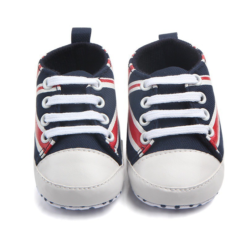 Giày Tập Đi Chống Trượt In Hình Lá Cờ Anh Cho Bé