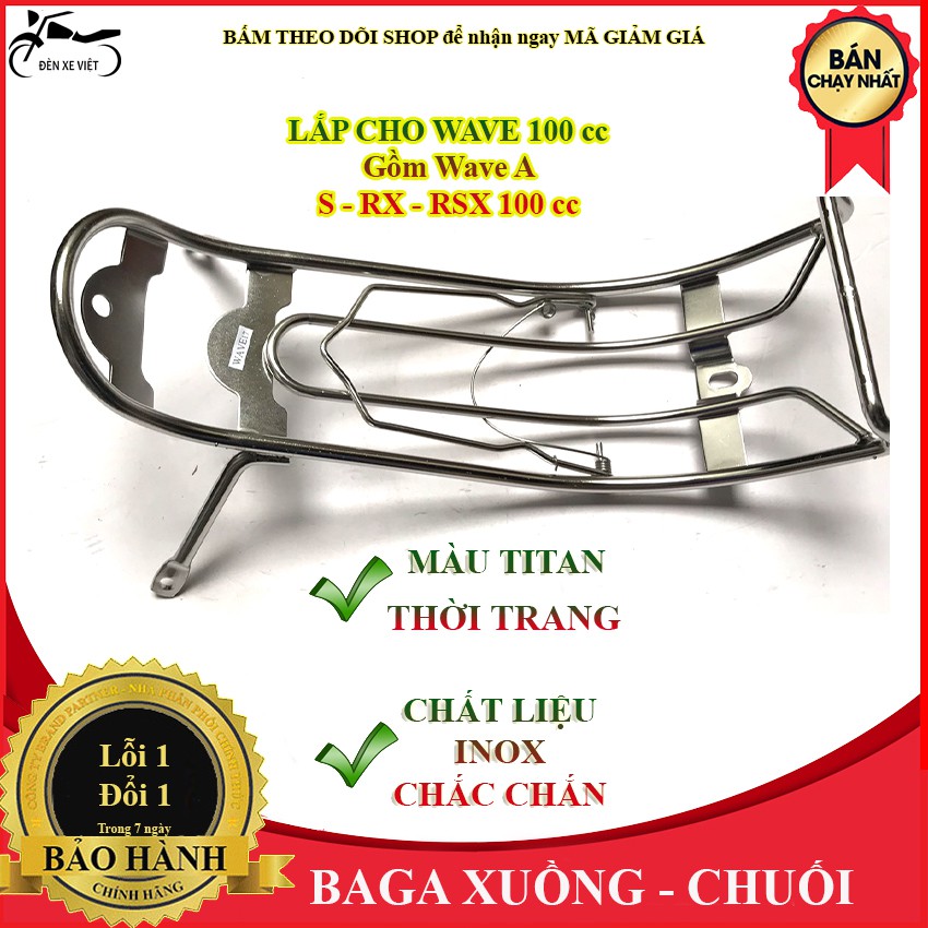 [CÓ VIDEO] Baga chuối Baga xuồng màu inox trắng lắp WAVE 100 (gồm WAVE A 100 WAVE S 100 WAVE RS 100 WAVE RSX 100 cc)