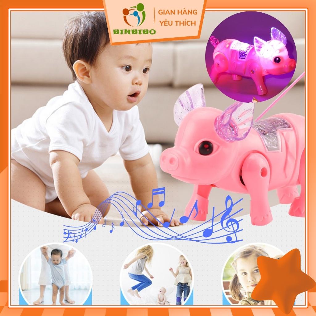 Heo đồ chơi biết đi phát sáng có nhạc cực vui cho bé