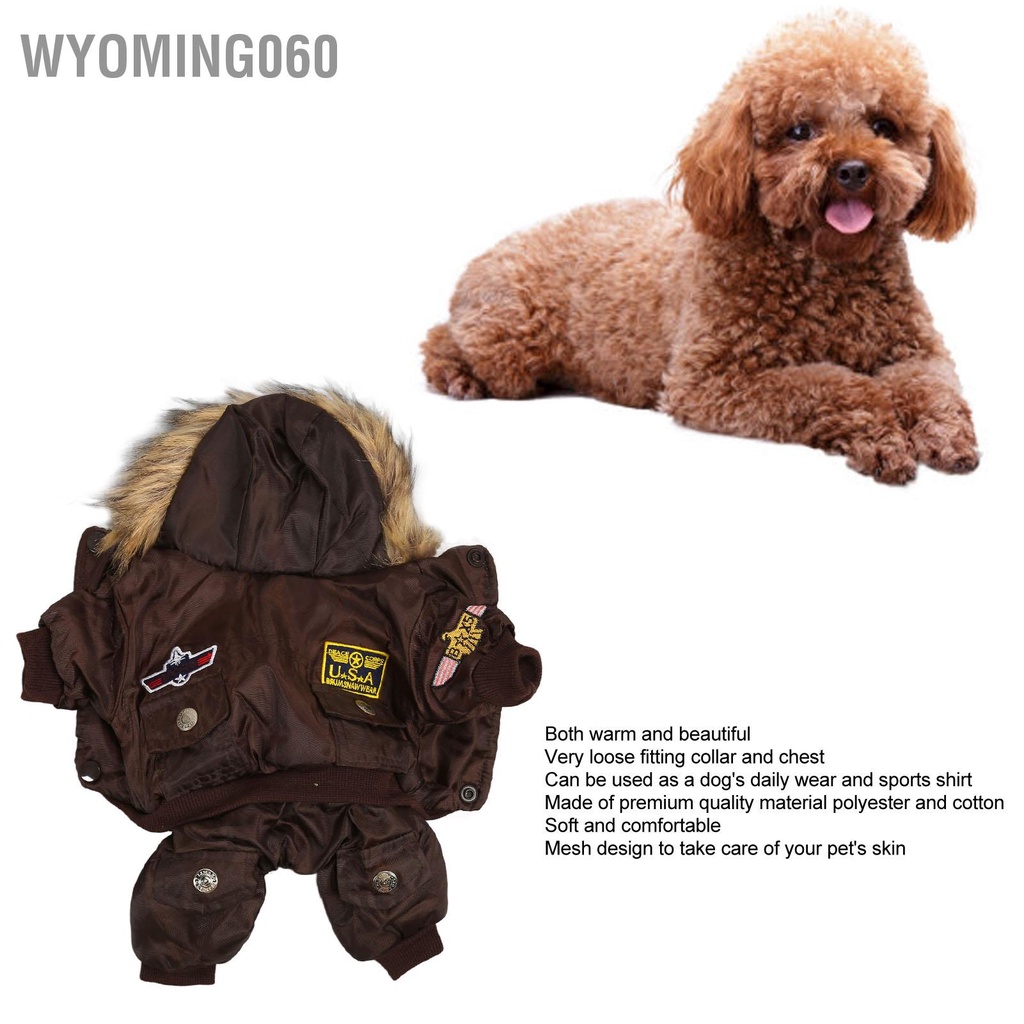 [Hàng Sẵn] Áo khoác cho chó có đệm bông và Polyester Ấm áp  mềm mại thoải mái thú cưng mùa thu đông vừa nhỏ 【Wyoming060】