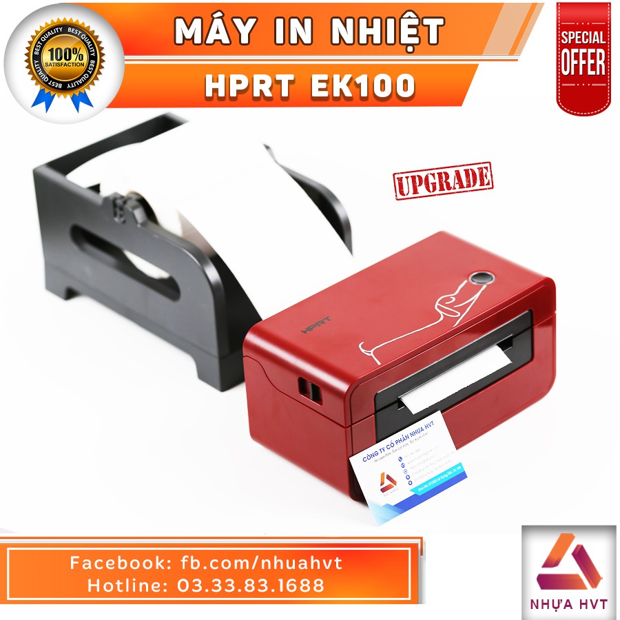 [XẢ KHO HCM] Máy in nhiệt chuyên dụng in đơn hàng Online HPRT EK100 – Đỏ | BigBuy360 - bigbuy360.vn