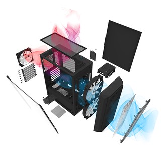 Vỏ Case MONTECH AIR X BLACK (TẶNG 3 FAN LED ARGB)
