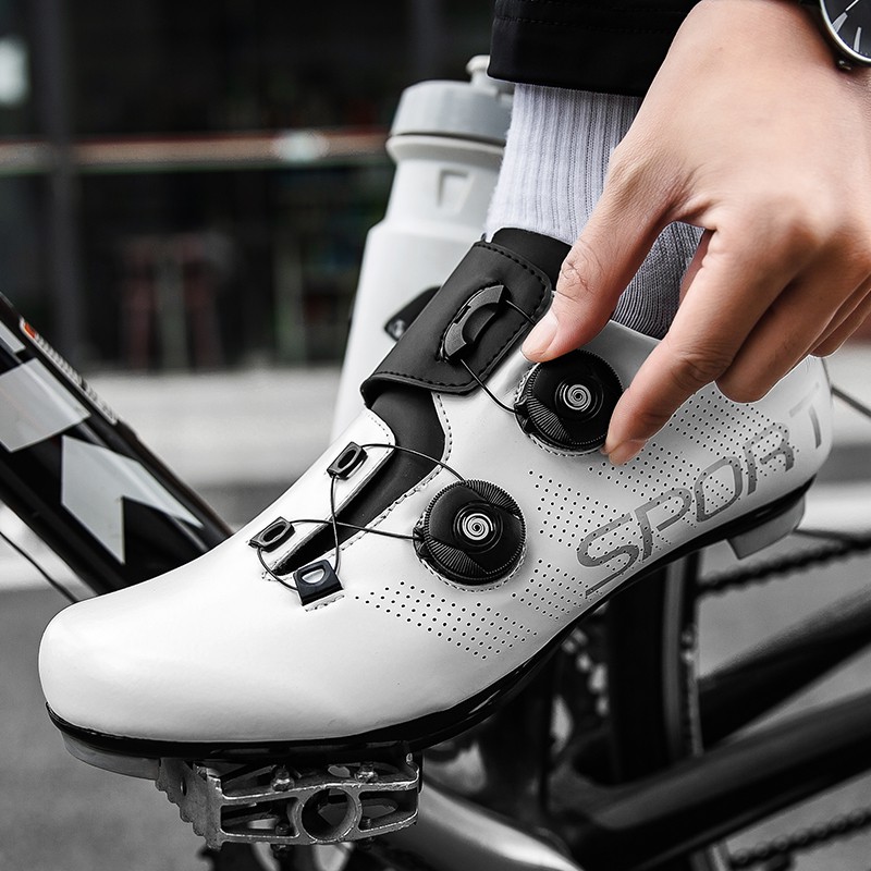 Kho Sẵn Sàng Giày Xe đạp Thể Thao 2021 Mới trực tuyến Chống trượt Chất Lượng Cao Có thể cấu hình Cleats Cycling Shoes Size 38-47