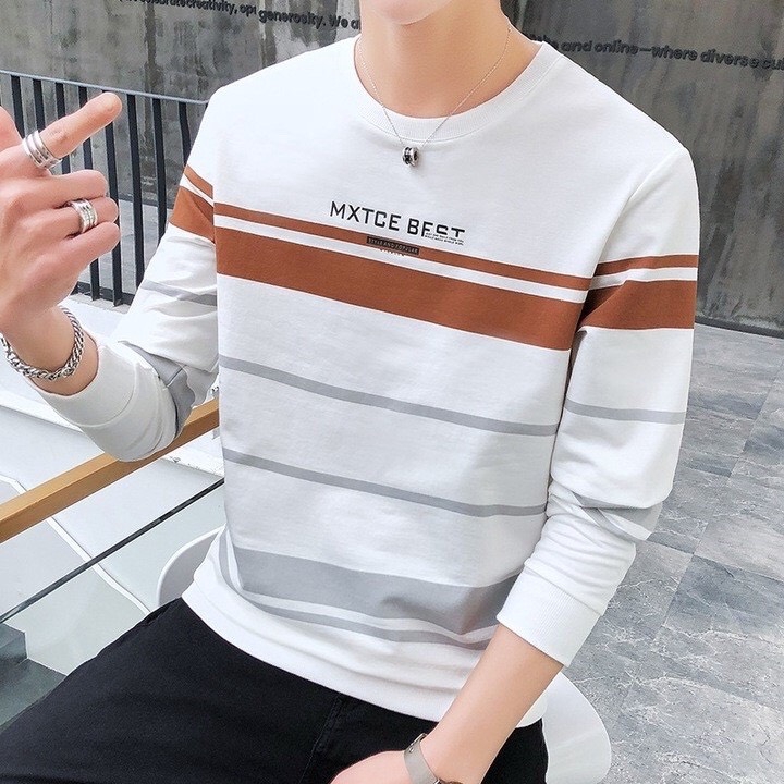 Áo thun nam tay dài 💚𝐅𝐑𝐄𝐄𝐒𝐇𝐈𝐏💚  áo thun nam dài tay trắng mũi tên phong cách, thoáng mát, mềm mịn | BigBuy360 - bigbuy360.vn