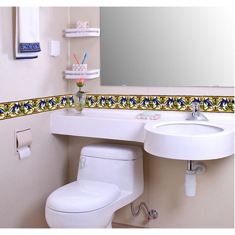 Cuộn 10m len dán viền tường keo sẵn xoắn hiện đại keo sẵn (cao 10cm)