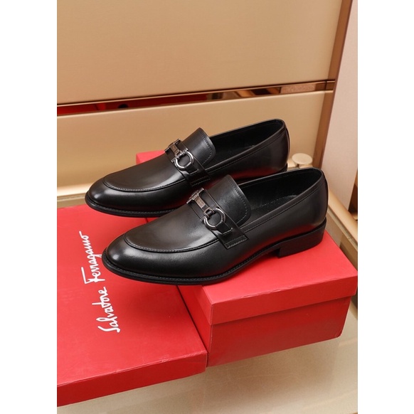 Giày tây lười nam da thật mẫu mới thương hiệu Salvatore Ferragamo cao cấp