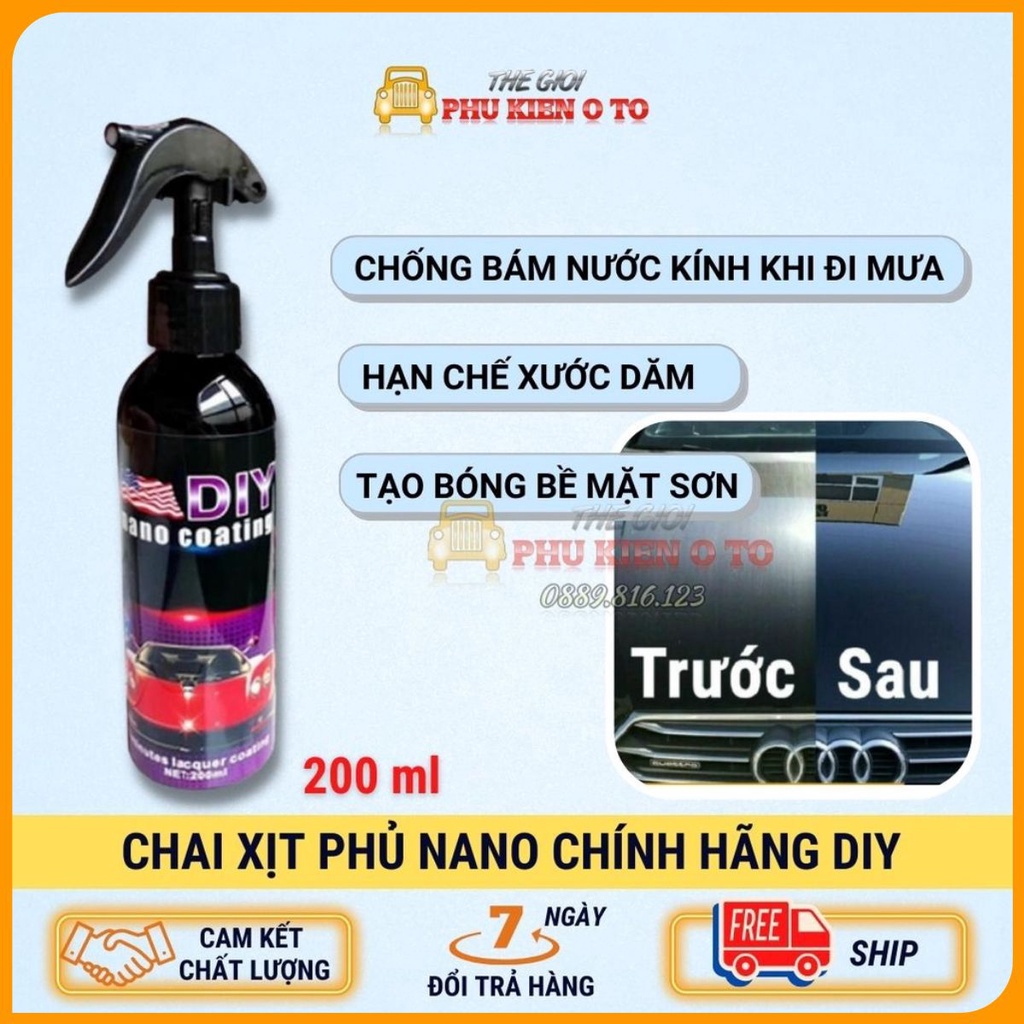 Chai xịt phủ nano chống nước kính, phủ bóng sơn xe ô tô - Chống nước b