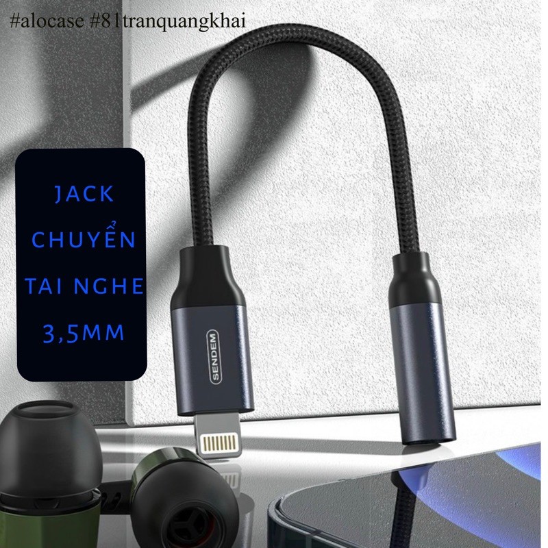 đầu chuyển tai nghe Sendem lightning to jack 3,5mm