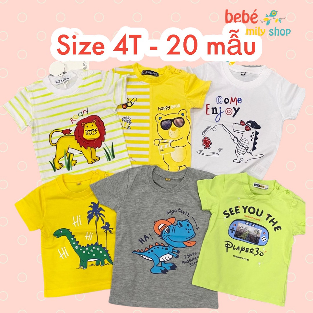 [Size 4T] Áo thun tay ngắn/ cộc tay cotton đẹp cho bé trai - hàng xuất dư nhiều hãng