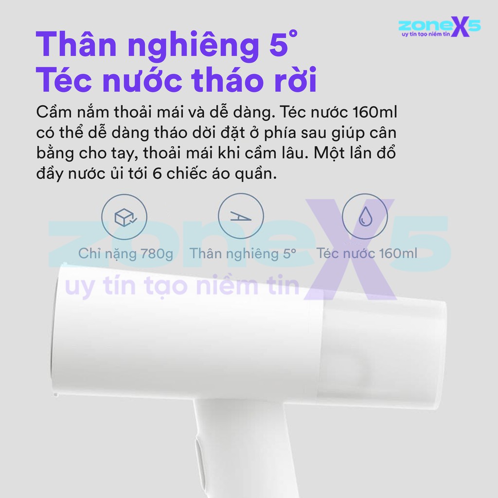 Bàn ủi hơi nước Xiaomi Mijia - Công suất 1200W, làm nóng 30s, ngăn chứa nước lớn, thiết kế đứng