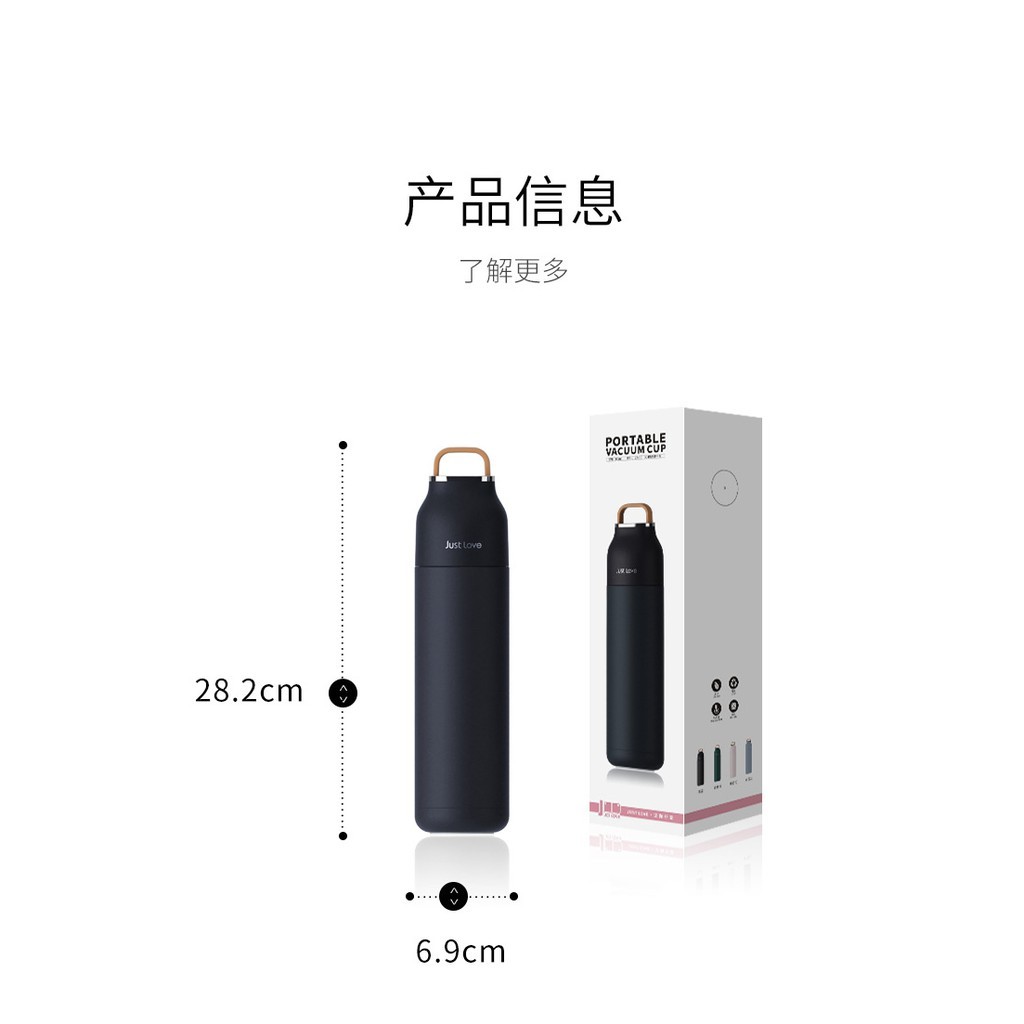 Bình giữ nhiệt Just Love 500ml inox SUS304 phích giữ nhiệt có nắp cốc uống đi kèm giữ nhiệt lâu đến 18h | BigBuy360 - bigbuy360.vn