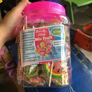 Kẹo dẻo cam, dưa hấu, gấu (50 que một lọ)