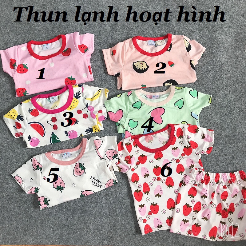 Bộ Minky thun lạnh hình gấu cộc tay mùa hè cho bé trai bé gái XHN504