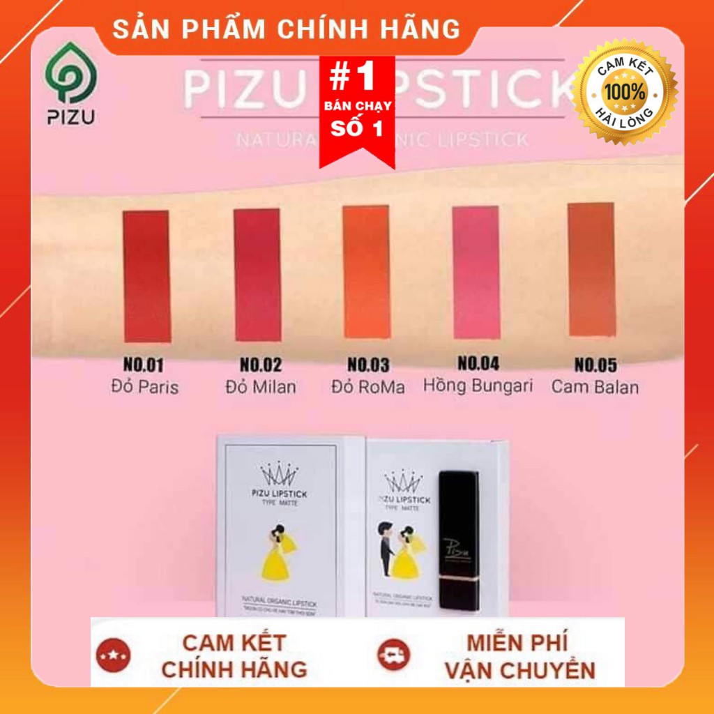 [HÀNG CHÍNH HÃNG]  Son Thỏi Luxury PIZU Lì Mịn Như Nhung Hàng Cao Cấp