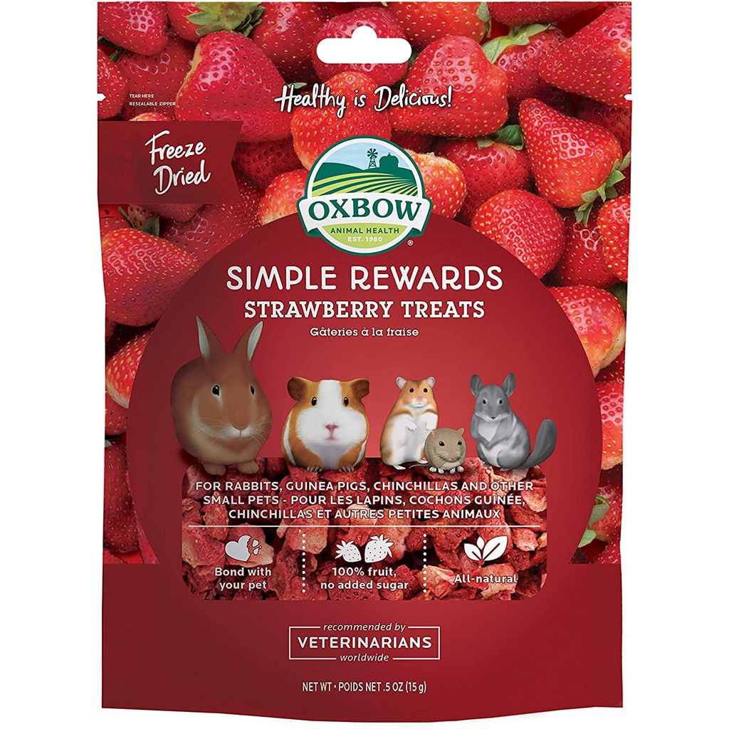 Bánh Cỏ Dinh Dưỡng Oxbow Túi Nguyên   SIMPLE REWARDS OXBOW Cho Thỏ, Bọ, Hamster, Chinchillas .