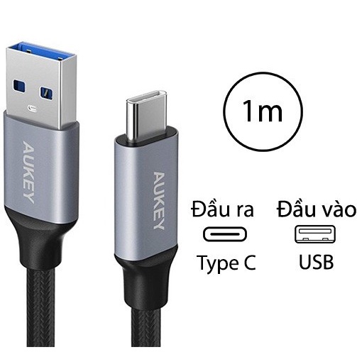 Dây Cáp Sạc USB Type-C Aukey CB-CD2 1.0m - Hàng Chính Hãng