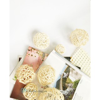 Combo 3 Quả cầu mây trang trí decor và phụ kiện chụp ảnh (mây tự nhiên)