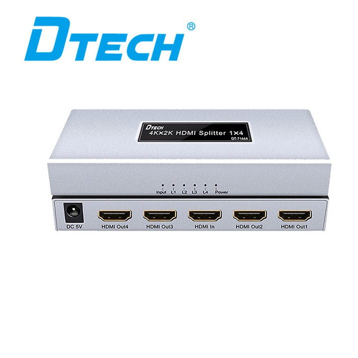 Chính hãng - bộ Chia HDMI 1 ra 4 Dtech DT-7144A (Có giấy tờ COCQ)