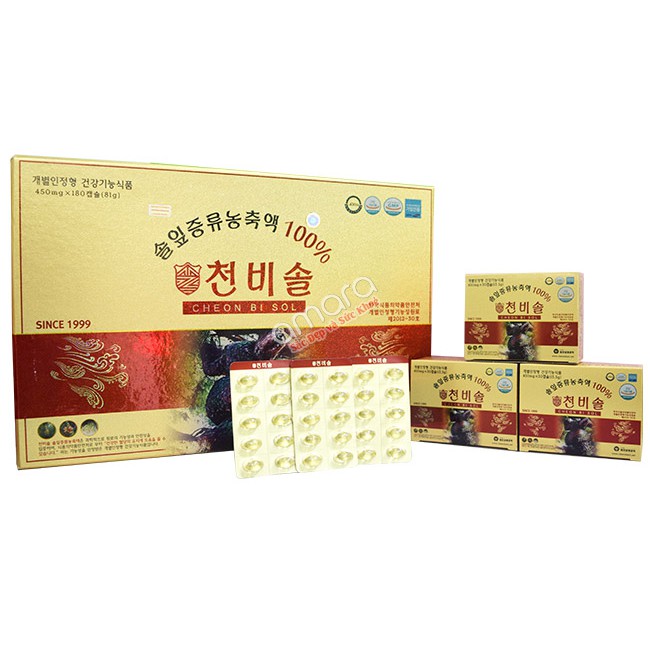 Tinh Dầu Thông Đỏ Cheong Bi Sol Hoàng Gia Hàn Quốc 180 Viên