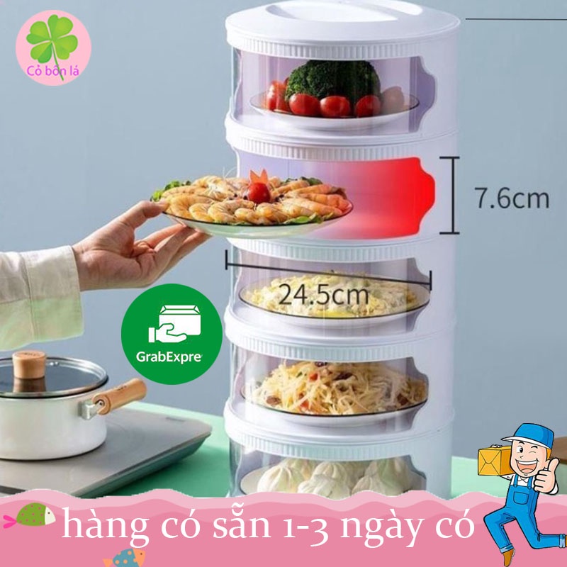 Lồng Bàn Nhiều Tầng,Lồng Bàn 5 Tầng Giữ Nhiệt Đậy Thức Ăn Thông Minh,Sạch Sẽ Chống Ruồi Muỗi Bụi Bặm Mới Nhất